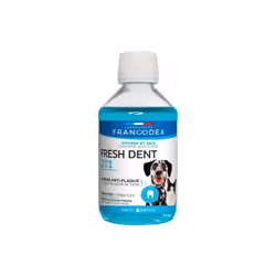 Fresh Dent 2 en 1 Pour Chiens et Chats 250 ml Haleine fraîche Anti-tartre Pratique à utiliser Formulé avec des extraits de gr ...