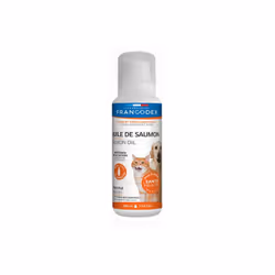 Huile de Saumon. Pour Chiens et Chats. Flacon airless de 200 ml. Source d'oméga-3 et d'oméga-6 : santé de la peau. Augmente l ...