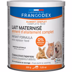 Lait maternisé aliment d'allaitement complet boite de 200 g convient pour chiot, chaton, lapereau Sans amidon pour une meille ...