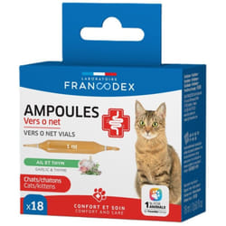 Francodex - Ampoules Vers o Net 18 x 1 ml pour Chats et chatons