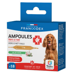 Ampoules Vers o Net 18 x 1 ml pour chiots et chiens Francodex