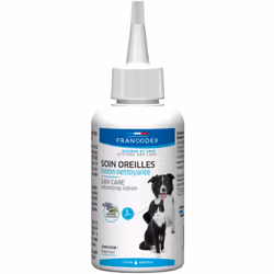 Soin pour les Oreilles Lotion Nettoyante 125 ml Pour Chiots et Chatons Sous forme de lait pour faciliter le nettoyage de l'or ...
