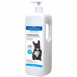 Un Shampooing Anti-Démangeaisons. Pour Chiens. flacon de 1 litre Extraits de réglisse Apaise et protège l'épiderme PH neutre. ...