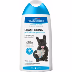 Shampooing Anti-Démangeaisons Pour Chiens. flacon de 250 ml. LES + PRODUITS Extraits de réglisse Apaise et protège l'épiderme ...