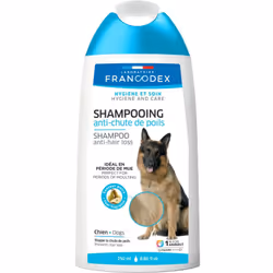 Shampooing Anti-Chute de Poils 250 ML pour chien Enrichi en acides gras essentiels Stoppe la chute du poil PH neutre Ce shamp ...