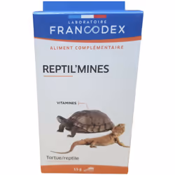 Reptil'mines 15 g vitamine pour reptile et tortue Apport de vitamines pour rééquilibrer la ration Vitamine A pour la vue, vit ...