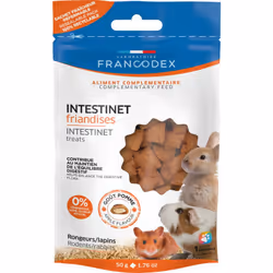 Friandises Intestinet 50 g pour lapins et rongeurs de compagnie qui ont un intestin fragile. Le stress et les déséquilibres a ...