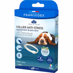 Collier anti-stress 60 cm pour chien ce collier est formulé à base d'huile essentielle de valériane aux propriétés anti-stres ...