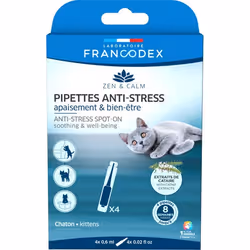 4 Pipettes anti-stress apaisant et bien-être pour chatons - Francodex