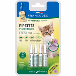4 Pipettes Insectifuges pour Chatons moins de 2 kg formule renforcée - Francodex