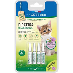 4 Pipettes Insectifuges pour Chatons moins de 2 kg formule renforcée - Francodex