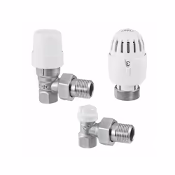 Kit thermostatique équerre 1/2" Comprenant tête thermostatique TL30 à dilatation de liquide Corps laiton nickelé et coude de  ...