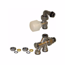 Robinet monotube à 4 voies Thermostatisable Douille auto-étanche Livré avec les deux adaptateurs pour la canne R194 Ø 16 Ajou ...