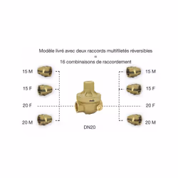 Certification NF et conformité sanitaire ACS Corps bronze et siège inox, membrane guidée Pression amont maxi = 25b Pré-réglé  ...