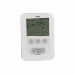 Description générale Thermostat hebdomadaire à piles offrant une grande flexibilité avec 3 programmes préenregistrés et 1 pro ...