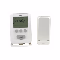 Thermostat hebdomadaire à piles 3 programmes préenregistrés 1 programme libre Mode : Hors gel - Réduit - Confort - Confort2 R ...
