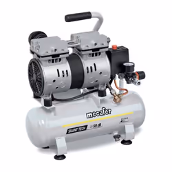 Compresseur silencieux cuve 24L, pression max 8 bar, moteur 1cv 750W, tete bicylindres lubrifiés, entrainement direct, moteur ...