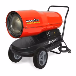 Description générale Le chauffage canon à air chaud Mecafer MH30000D fonctionne au diesel / fioul domestique et offre une pui ...
