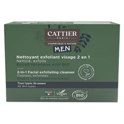 Cattier Men Nettoyant Exfoliant Visage Solide 2en1 Bio 85 g