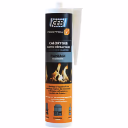 Mastic réfractaire CALORYGEB - Cartouche 310ml Mastic réfractaire d'étanchéité et de fixation, prêt à l'emploi, à base de sil ...