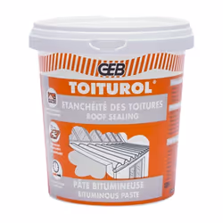 Description générale Le mastic bitumeux Toiturol de GEB est spécialement conçu pour l'étanchéité des toitures. Il est idéal p ...