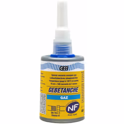 Résine anaérobie GEBETANCHE gaz Flacon 50ml Résine d'étanchéité anaérobie au PTFE pour raccords filetés métalliques sur canal ...
