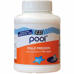 Colle pression spéciale piscine pour raccords en PVC rigide.