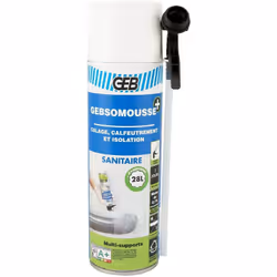 Mousse expansive GEBSOMOUSSE aérosol 650/500ml Application : Calfeutrement,Isolation thermique et phonique, Calage des canali ...