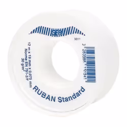 Étanchéité des raccords filetés GEB. Teflon standard 19 mm x 12M x 0.075 mm référence 815194. - Pour Droguerie , Étanchéité,  ...
