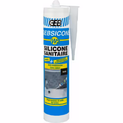 mastic 100% silicone d'étanchéité - gebsicone w2 - cartouche de 280ml - gris - geb 890522