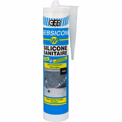 silicone d'étanchéité - gebsicone w2 mastic 100% - cartouche de 280ml - noir - geb 890523