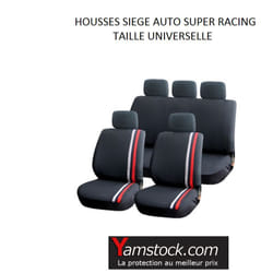 Peraline - Housses pour sièges de voiture rouge/noir super racing compatible airbag