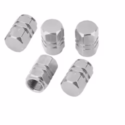 5 Bouchons de Valve en Aluminium Argent pour Pneu de Voiture Vélo Moto Scooter