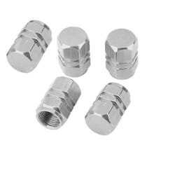 5 Bouchons de Valve en Aluminium Argent pour Pneu de Voiture Vélo Moto Scooter