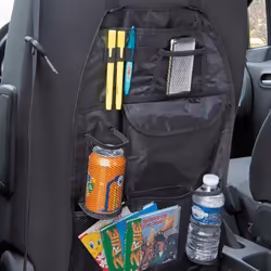 Organiseur de voiture - Rangement dossier de siège - 6 poches filets - noir