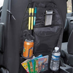 Organiseur de voiture - Rangement dossier de siège - 6 poches filets - noir