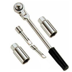 Clé à bougie - PERALINE - 16/21 mm - Cliquet articulé - Acier - 240 mm de longueur