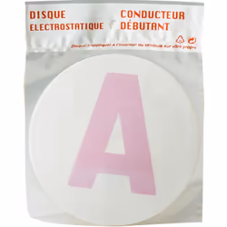 Panneau A, conducteur débutant, à poser sur une vitre propre à l'intérieur de votre véhicule.