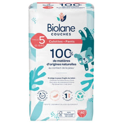 Biolane Culottes Naturelles 40 Culottes Taille 5 (12-18 kg)
