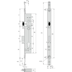 Assa Abloy - Serrure 3 points pêne dormant demi-tour 45mm pour tringle plate - stremler - 2270.45.TI