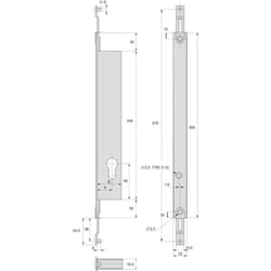 Serrure à larder 2 points à engrénage 39mm pour tringe plate - STREMLER - 2271.39.TI24