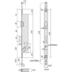 Assa Abloy - Serrure 3 points à renvoi de tringles intégrées, référence 2274, coffre largeur 39 mm - stremler
