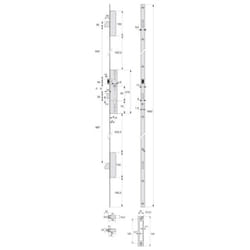 Serrure à larder 3 pts têtière plate de 22 mm axe 30 mm coffre de 45 mm 6370 - stremler