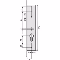 Coffre têtière filante 39 mm 3 points à rouleau STREMLER U24x6 - 2 tours de clé - 6374.39.0 - Têtière U acier inox 24 x 6 hau ...