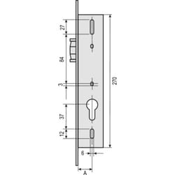 Assa Abloy - Coffre têtière filante 39 mm 3 points à rouleau stremler U24x6 - 2 tours de clé - 6374.39.0