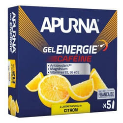 Apurna Gel Énergie Caféine 5 X 35 g - Arôme : Citron