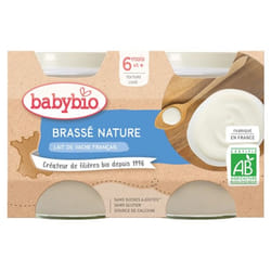 Babybio Brassé Nature 6 Mois et + Bio 2 Pots de 130 g