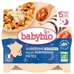 Babybio Bonne Nuit Aubergine Façon Parmigiana Pâtes 15 Mois et + Bio 260 g