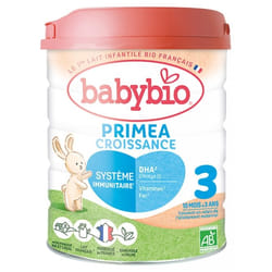 Babybio Primea Croissance 3 au Lait de Vache Français de 10 Mois à 3 Ans Bio 800 g