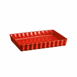 PLAT A TARTE TOURTIERE RECTANGULAIRE 34 X 24 CM ROUGE GRAND CRU - EMILE HENRY